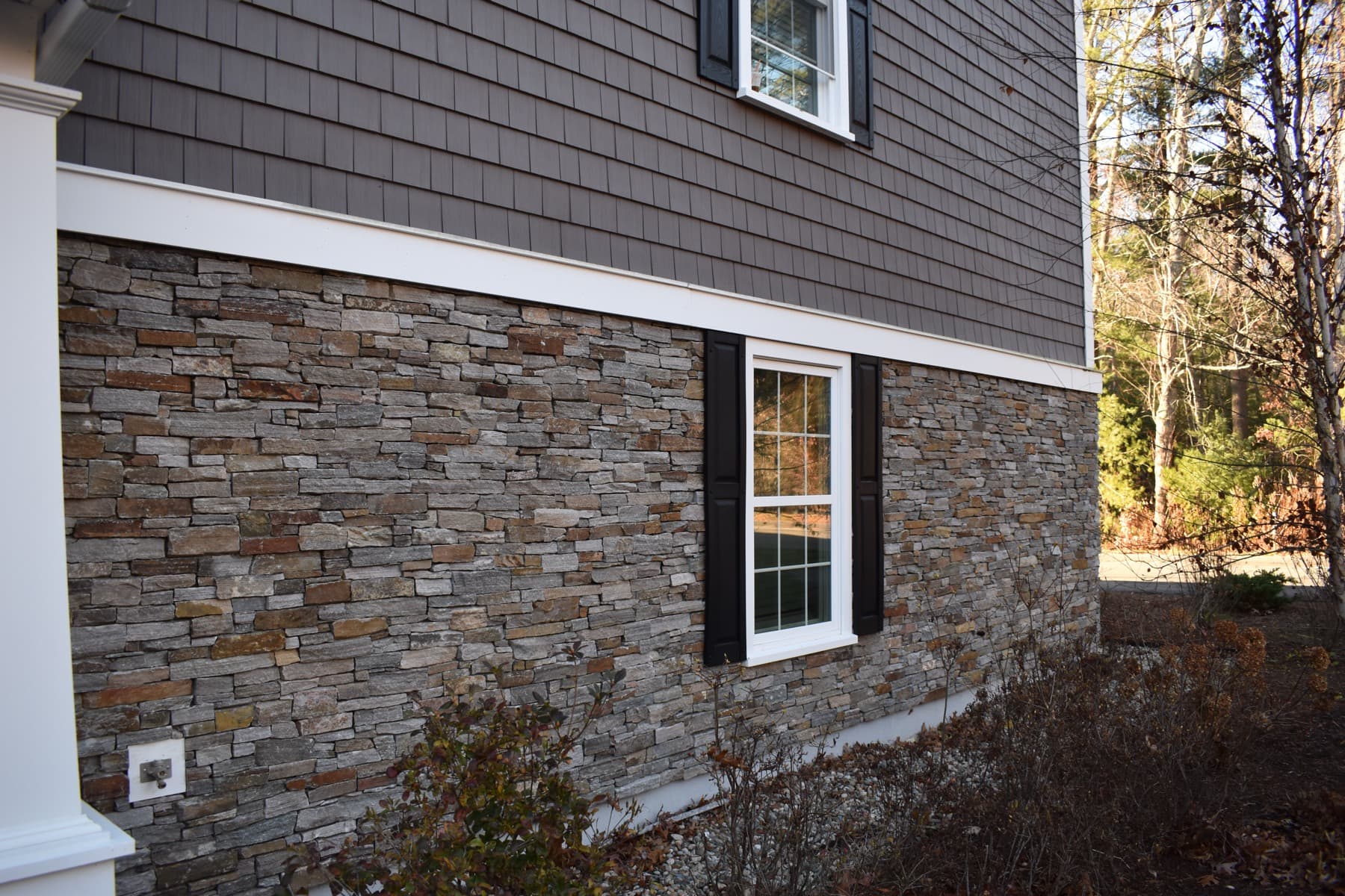 Stone and shingle detail